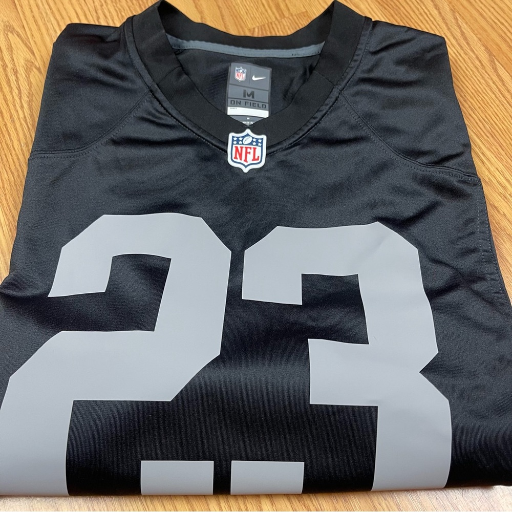 Nike NFL Las Vegas Raiders Custom Baez #23 Game Men's Black and Gray Jersey
